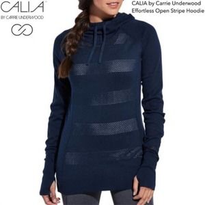 Calia effortless open stripe hoodie large